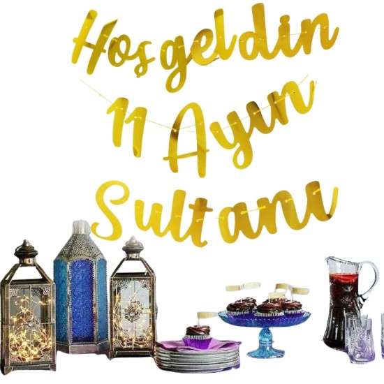 Toptan Hoş geldin 11 Ayın Sultanı Kaligrafi Banner