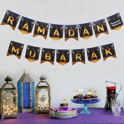 Toptan Ramadan Mubarak Zikzak Banner