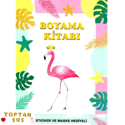 Toptan Flamingo Boyama Kitabı Stickerlı (16 Sayfa)
