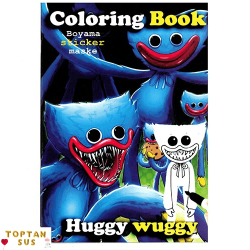 Toptan Huggy Wuggy Boyama Kitabı Stickerlı (16 Sayfa)