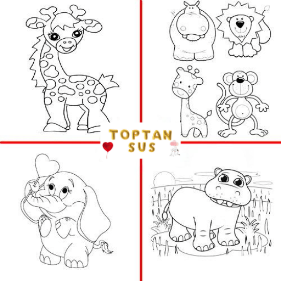 Toptan Safari Boyama Kitabı Stickerlı (16 Sayfa)