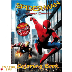 Toptan Spiderman Boyama Kitabı Stickerlı (16 Sayfa)