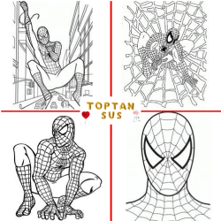 Toptan Spiderman Boyama Kitabı Stickerlı (16 Sayfa)