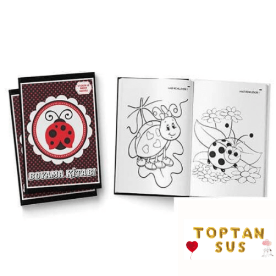 Toptan Uğur Böceği Boyama Kitabı Stickerlı (16 Sayfa)