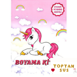 Toptan Unicorn Boyama Kitabı Stickerlı (16 Sayfa)