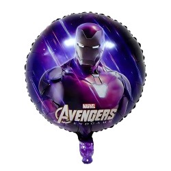 Toptan Avengers İron Man Yuvarlak Folyo Balon