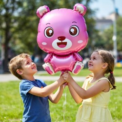 Toptan Ayıcık Pembe Folyo Balon