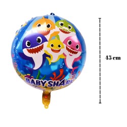 Toptan Baby Shark Yuvarlak Folyo Balon