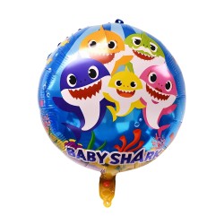 Toptan Baby Shark Yuvarlak Folyo Balon