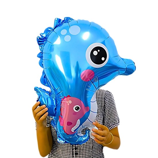 Toptan Deniz Atı Mavi Folyo Balon