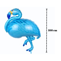 Toptan Flamingo Mavi Ayaklı Folyo Balon