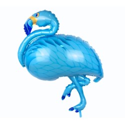 Toptan Flamingo Mavi Ayaklı Folyo Balon