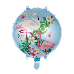 Toptan Flamingo Yuvarlak 18 İnç Folyo Balon Mavi