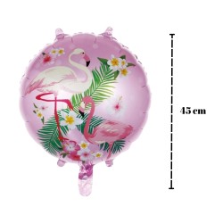 Toptan Flamingo Yuvarlak 18 İnç Folyo Balon Pembe