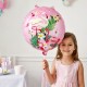 Toptan Flamingo Yuvarlak 18 İnç Folyo Balon Pembe