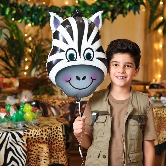 Toptan Safari Hayvanları Folyo Balon Zebra