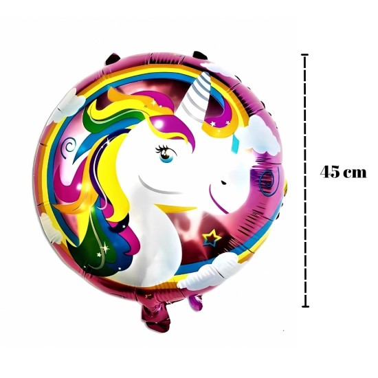 Toptan Unicorn 18 İnc Yuvarlak Folyo Balon