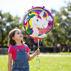 Toptan Unicorn 18 İnc Yuvarlak Folyo Balon