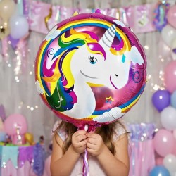 Toptan Unicorn 18 İnc Yuvarlak Folyo Balon Toptan Unicorn 18 İnc Yuvarlak Folyo Balon