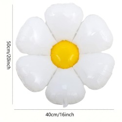 Toptan  Beyaz Papatya Folyo Balon 50 Cm