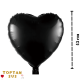 Toptan Siyah Folyo Kalp Balon (45 cm)