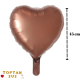 Toptan Karamel Folyo Kalp Balon (45 cm)