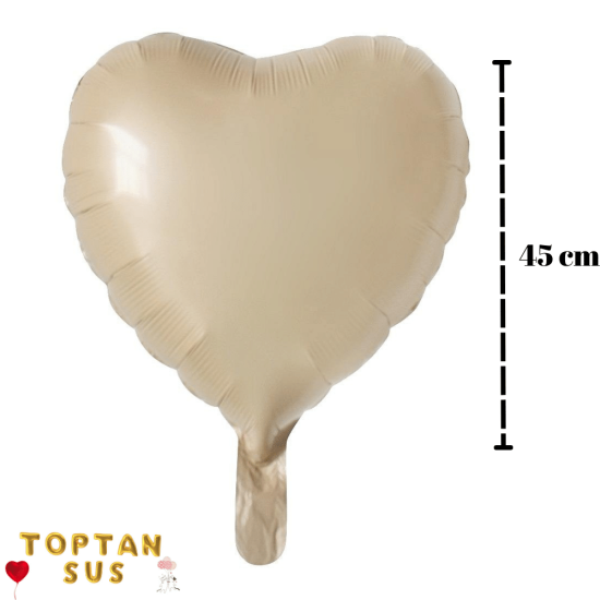 Toptan Krem Folyo Kalp Balon (45 cm)