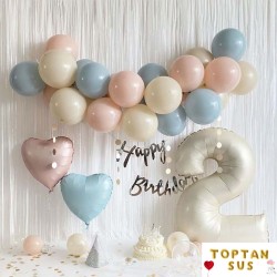 Toptan Mavi Makaron Folyo Kalp Balon (45 cm)