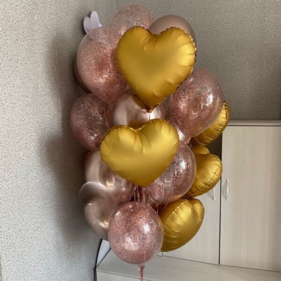 Toptan Gold Folyo Kalp Balon (45 cm)