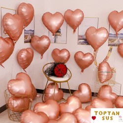 Toptan Rosegold Folyo Kalp Balon (45 cm)