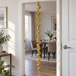 Toptan Metalize Spiral Fransen Altın 300 cm Toptan Metalize Spiral Fransen Altın 300 cm