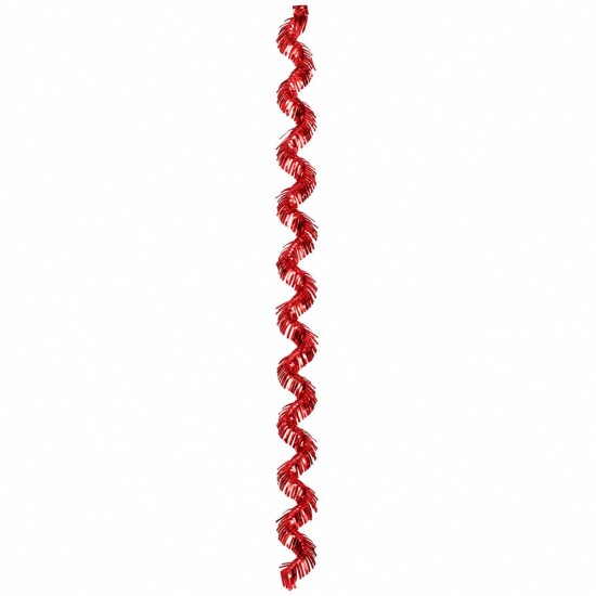 Toptan Metalize Spiral Fransen Kırmızı 300 cm