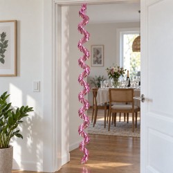 Toptan Metalize Spiral Fransen Pembe 300 cm Toptan Metalize Spiral Fransen Pembe 300 cm