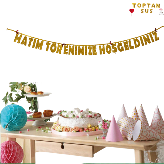 Hatim Törenimize Hoşgeldiniz Yazısı Gold Hatim Törenimize Hoşgeldiniz Yazısı Gold