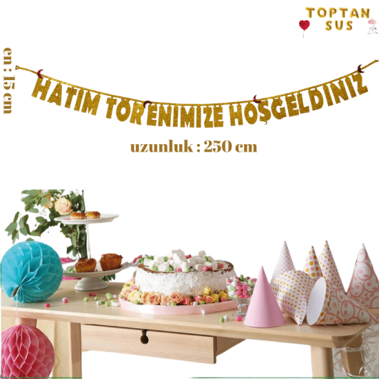 Hatim Törenimize Hoşgeldiniz Yazısı Gold Hatim Törenimize Hoşgeldiniz Yazısı Gold