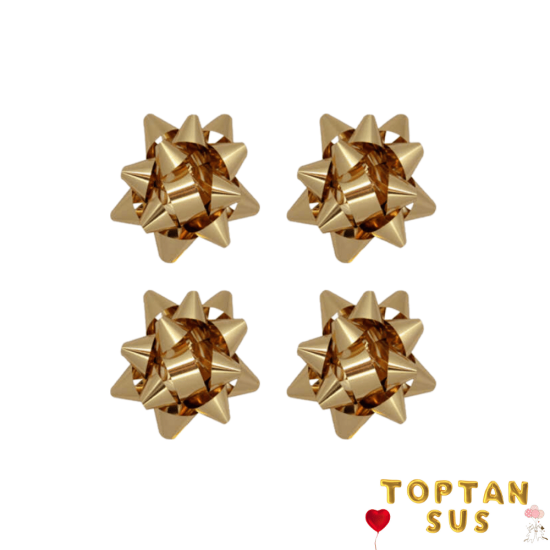 Toptan Hediye Paketi Süsü Metalik Altın 100 Adet Toptan Hediye Paketi Süsü Metalik Altın 100 Adet
