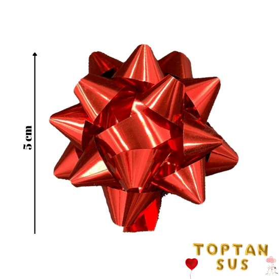 Toptan Hediye Paketi Süsü Metalik Karışık Renk 24 Adet