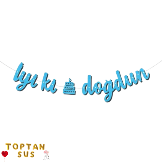 İyi Ki Doğdun Kaligrafi Banner Mavi