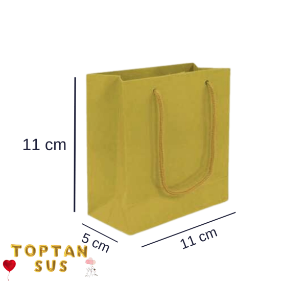 Karton Çanta Düz Gold 11 Cm 50 Adet