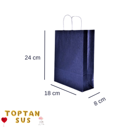 Karton Çanta  Düz Lacivert 24 Cm 25'li