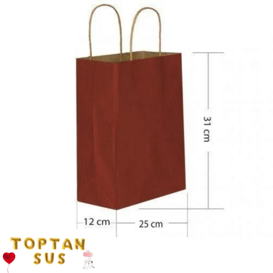 Karton Çanta Düz Bordo 31 Cm 25 Adet