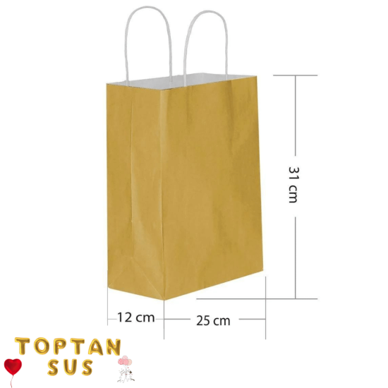 Karton Çanta Düz Gold 31 Cm 25 Adet