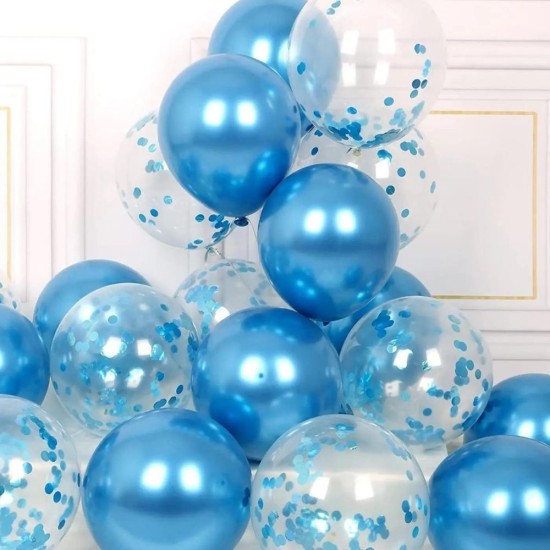 Toptan Metalik Açık Mavi Balon İçi Konfeti Pulu 10 Gr