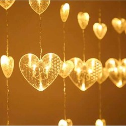 Toptan Dekoratif Kalp Saçak Perde Led Işık Günışığı