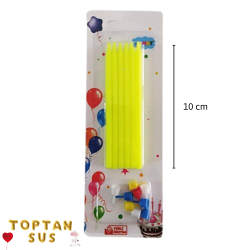 Sarı Mum 10 Cm 12 Adet