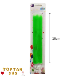 Yeşil Mum 18 Cm 7 Adet