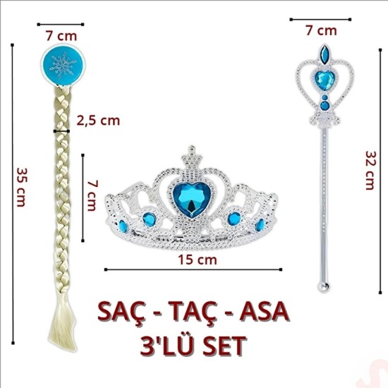 Toptan Frozen Saç Taç Asa Seti