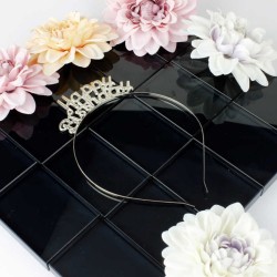 Toptan Happy Birthday Metal Taç Gümüş Toptan Happy Birthday Metal Taç Gümüş