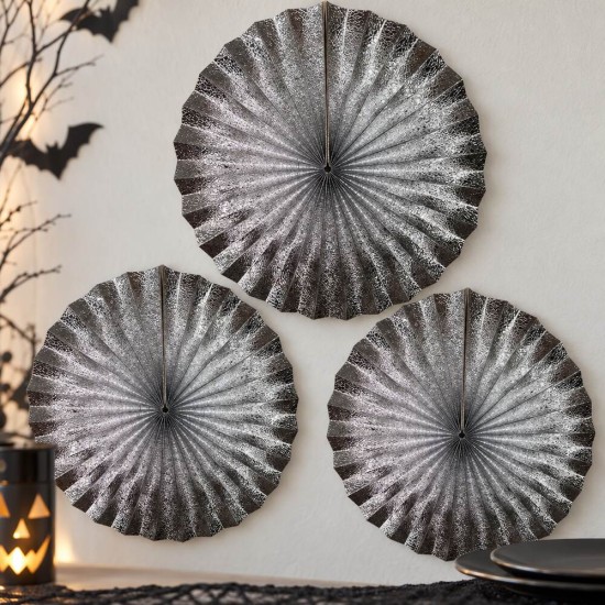 Toptan Gümüş Yelpaze Süs 15 cm, 3 Adet