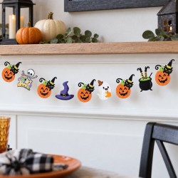 Toptan Halloween Dekoratif Banner, Balkabağı Figürlü